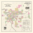 Vintage Map of Spokane Falls, Washington 1890