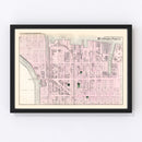 Vintage Map of Hunters Point Long Island, New York 1873