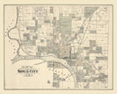Vintage Map of Sioux City, Iowa 1893