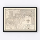 Vintage Map of San Mateo, California 1912