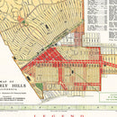 Vintage Map of Beverly Hills, California 1937