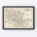 Vintage Map of Salt Lake City, Utah 1909