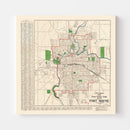Vintage Map of Fort Wayne, Indiana 1919