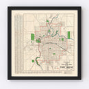Vintage Map of Fort Wayne, Indiana 1919