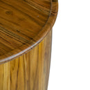 Drum Side Table With Tray Style Top - Brown by Unique Piece Furniture