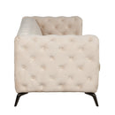 85.5" Velvet Upholstered Sofa with Sturdy Metal Legs, Modern Sofa Couch with Button Tufted Back, 3 Seater Sofa Couch for Living Room, Apartment, Home Office, Beige