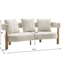 Luxe 76.5 in. Curved 3 Seater Modern Upholstered Chenille Sofa by HouseOfZazla