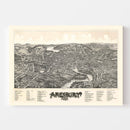 Vintage Map of Amesbury, Massachusetts 1890