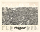 Vintage Map of Amesbury, Massachusetts 1890