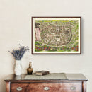 Vintage Map of Jerusalem, Israel 1645