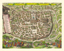 Vintage Map of Jerusalem, Israel 1645