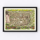 Vintage Map of Jerusalem, Israel 1645