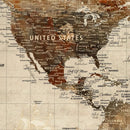 Large Custom World Map Canvas – Custom Framed Push Pin
