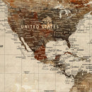 Large Custom World Map Canvas – Custom Framed Push Pin