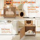 101 Inch Floor to Ceiling Cat Tree Height Adjustable with Litter Box Enclosure-Brown by LJGDeals