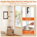 101 Inch Floor to Ceiling Cat Tree Height Adjustable with Litter Box Enclosure-Brown by LJGDeals