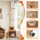101 Inch Floor to Ceiling Cat Tree Height Adjustable with Litter Box Enclosure-Brown by LJGDeals
