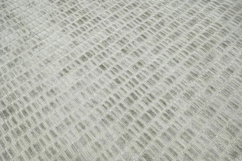 6x9 Tone On Tone Gray LoomBloom Hand Knotted Modern & Contemporary Textured Tibetan 100% Wool Oriental Area Rug