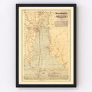 Vintage Map of Mobile, Alabama 1889
