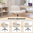 Swivel Chair With Adjustable Armrests And Wheels For Home Office - Beige by HouseOfZazla