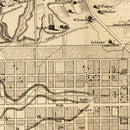 Vintage Map of Philadelphia, Pennsylvania 1875