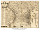 Vintage Map of Philadelphia, Pennsylvania 1875
