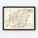 Vintage Map of Calhoun County, Alabama 1930