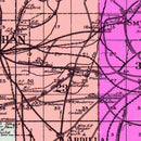 Vintage Map of Houston County, Alabama 1907