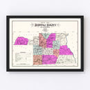 Vintage Map of Houston County, Alabama 1907
