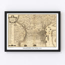 Vintage Map of Philadelphia, Pennsylvania 1875