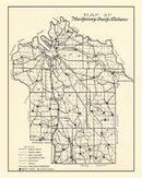 Vintage Map of Montgomery County, Alabama 1918