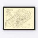 Vintage Map of Jefferson County, Alabama 1916
