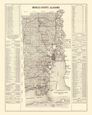 Vintage Map of Mobile County, Alabama 1915
