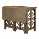 3-Piece Retro Dining Set Solid Wood Counter Height Pub Set Foldable Table with 2 Saddle Stools for Kitchen, Small Space (Distressed Brown)