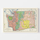 Vintage Map of Washington 1889