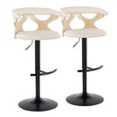 Gardenia - Contemporary Adjustable Barstool With Swivel With Rounded T Footrest (Set of 2) by HouseOfZazla