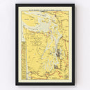 Vintage Map of Puget Sound Country, 1916