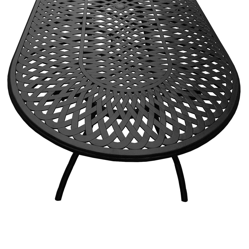 Outdoor Modern Aluminum 95-in Large Oval Patio Dining Table