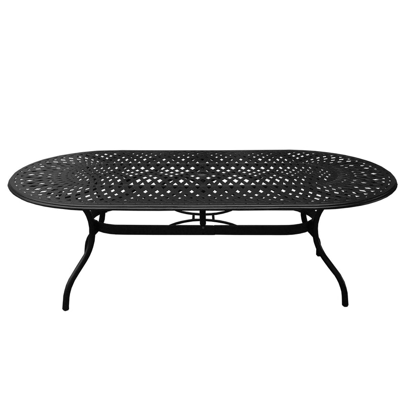 Outdoor Modern Aluminum 95-in Large Oval Patio Dining Table