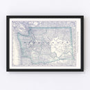 Vintage Map of Washington 1881