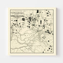 Vintage Map of Spokane Mining Districts, 1909