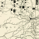 Vintage Map of Spokane Mining Districts, 1909