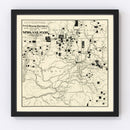 Vintage Map of Spokane Mining Districts, 1909