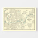 Vintage Map of Spokane Falls, Washington 1895