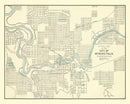 Vintage Map of Spokane Falls, Washington 1895