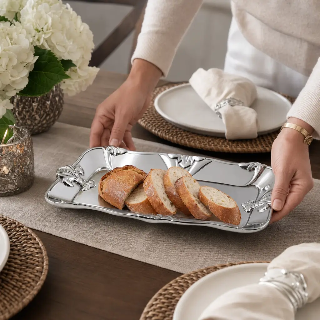 Fleur-De-Lis Bread Tray 6x12, photo 4 of 8