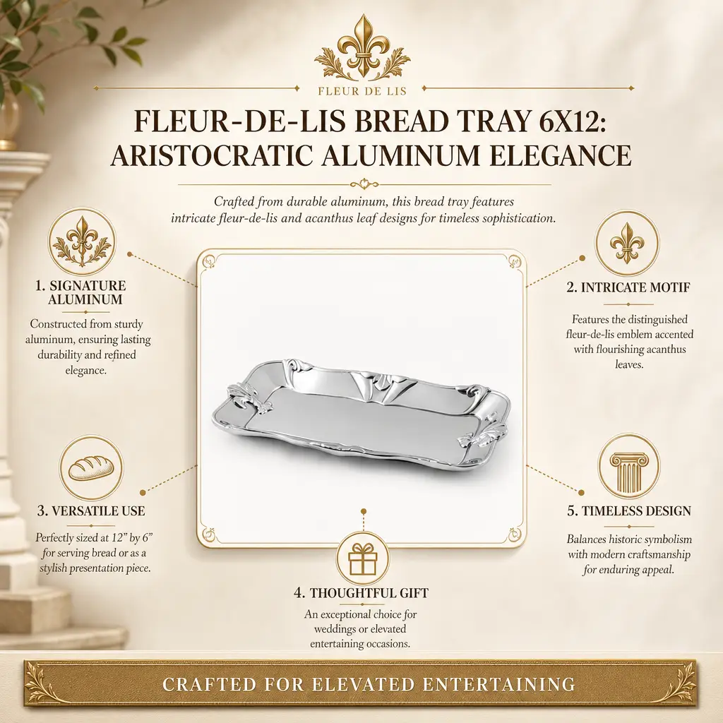 Fleur-De-Lis Bread Tray 6x12, photo 8 of 8