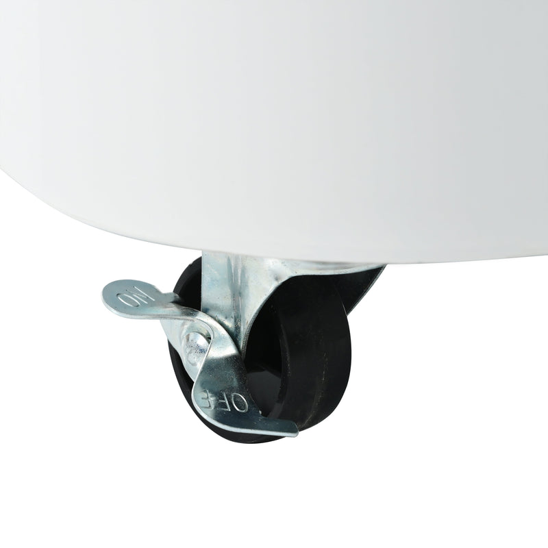 2-in-1 Square Nesting Coffee Table with Wheels & Drawers, Stackable Side Table with High Gloss Marble Grain Top, End Table Set with Brown Tempered Glass for Living Room, White