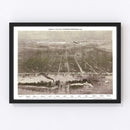 Vintage Map of Philadelphia, Pennsylvania 1876