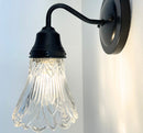 Clear Art-Deco Heavy Pressed Tulip Wall Sconce